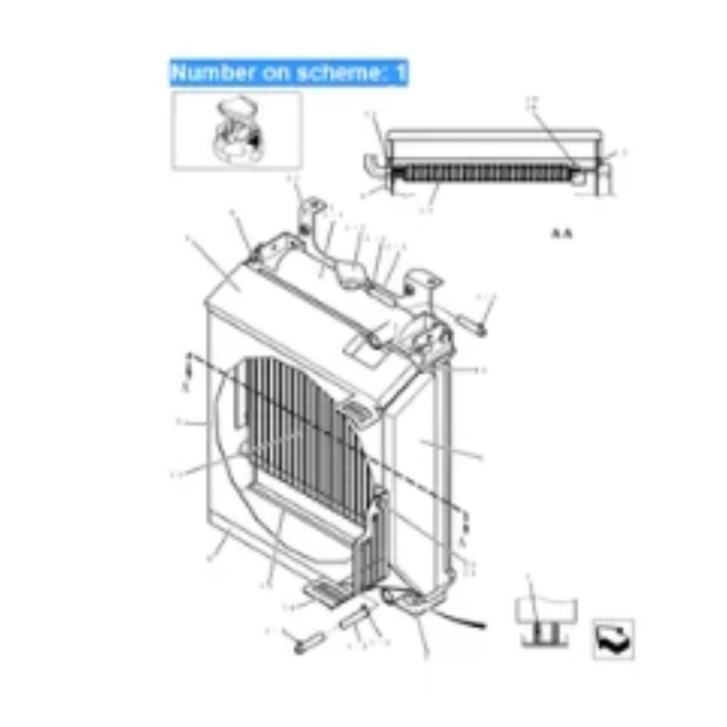 For New Holland Excavator E30 E30B E30BSR E30SR E35 E35B E35BSR E35SR EH30.B EH35.B Water Tank Radiator Core ASS’Y PW05P00027F1 PW05P00027S001