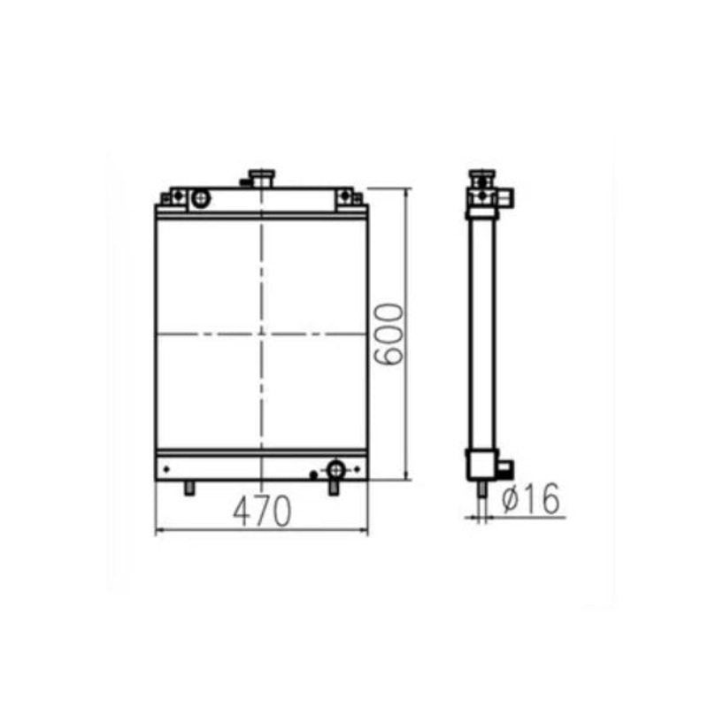 For Kubota Excavator KX151 KX159 Water Tank Radiator Core ASS’Y
