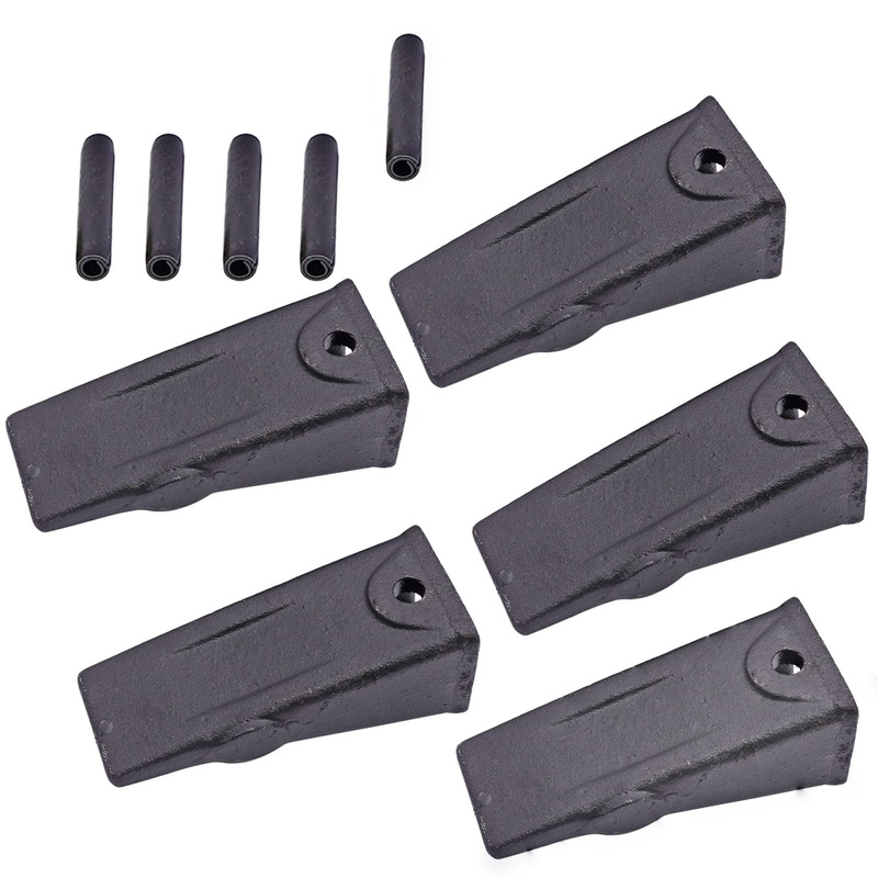 5 Pack X156L Bucket Tooth with 156LPN Roll Pin Dirt Bucket Tooth for Skid Steer and Mini Excavators 156 TX156 6716001 1914210182
