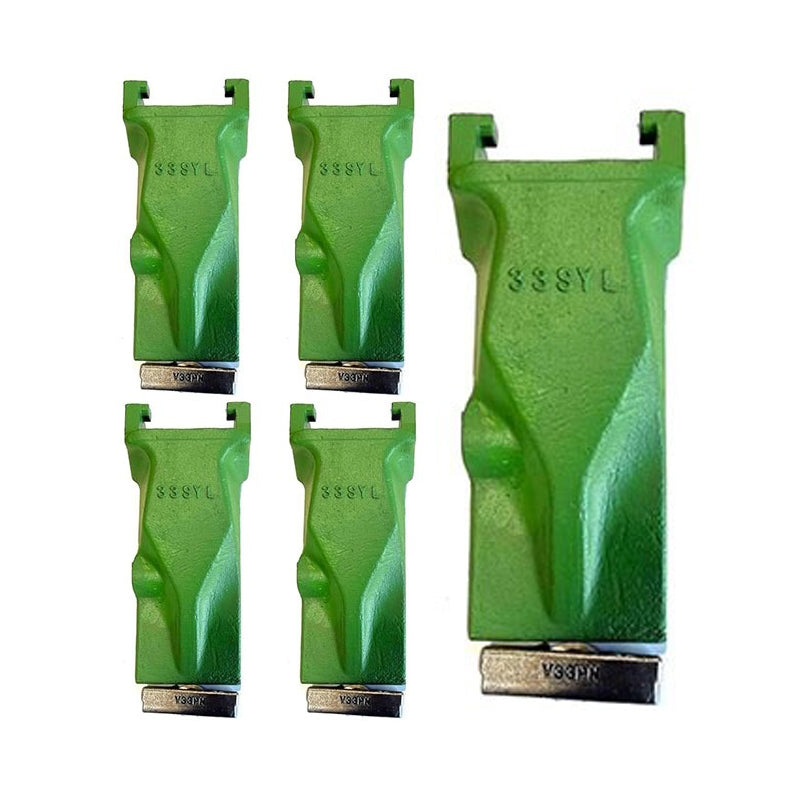 5 Pack Bucket Teeth V33SYL & Roll Pin V33PN for Excavator