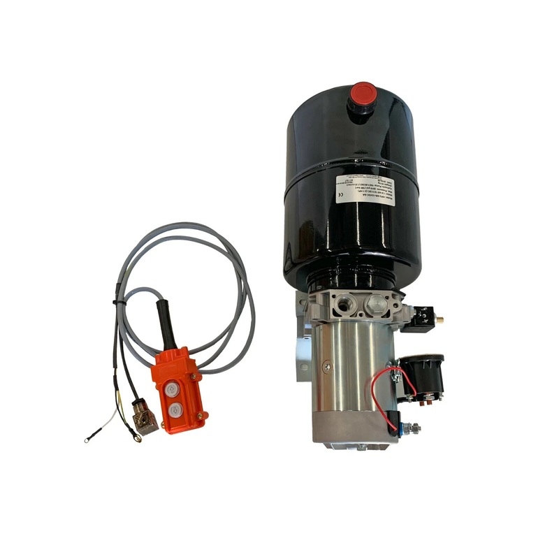 12V DC Single Acting Hydraulic Pump Power Unit 8 Quart Steel Tank With Remote Control HPU-SR-12VDC-SA-08 for Dump Trailer Scissor Lift Table