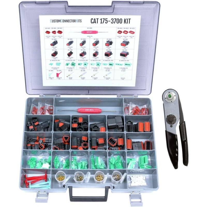 Electrical Connector Kit 175-3700 With 1U-5804 Crimp Tool for Caterpillar CAT Engine 3508B 22-12 AWG