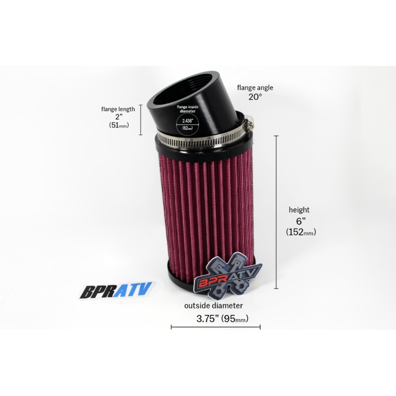 1x Yamaha Banshee 350 K+N Style Pod Air Filter Keihin PWK 38 39 40mm Carb Single
