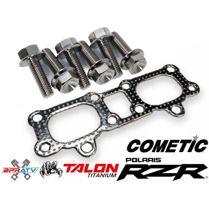 Titanium Exhaust Manifold Bolts Studs Screw & Cometic Gasket Polaris RZR XP 1000