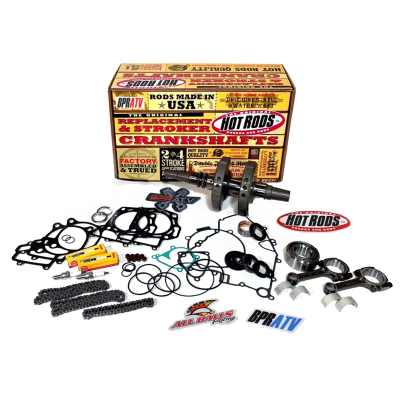 05-11 Brute Force 750 Bottom End Hotrods Crank Rods Rebuild NGK Plugs Cam Chains