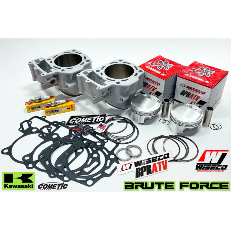 Brute Force 650 KVF650 Stock Cylinders Wiseco Pistons Top End Engine Rebuild Kit