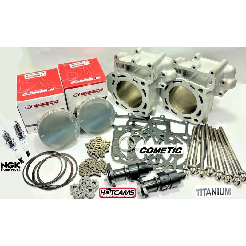 08-12 Teryx 750 Top End Rebuild Kit Mudbuster Hotcams Stock Assembly Hot Cams