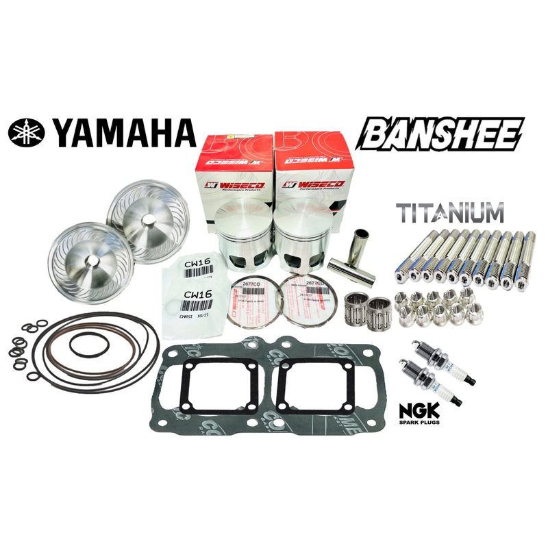 Banshee Stroker Top End Rebuild Wiseco 795M06400 Pistons Cut Domes NO SPACER Kit
