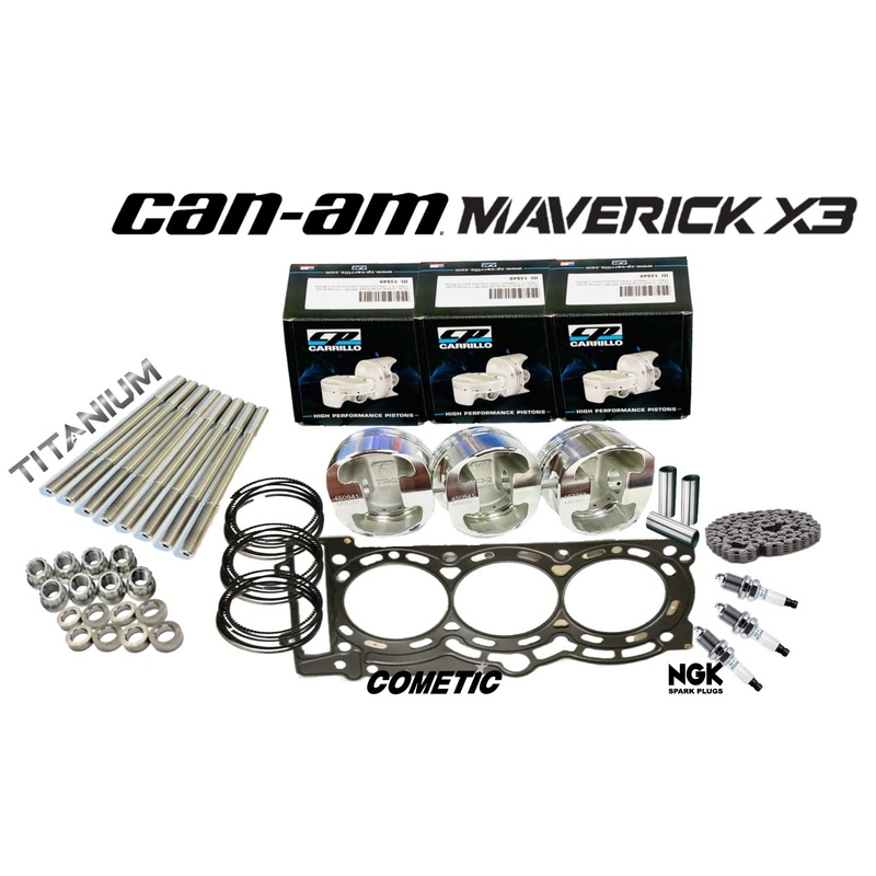 Can Am X-3 X3 Turbo Top End Rebuild Kit 74 Pistons Rings Cylinder Assembly Parts