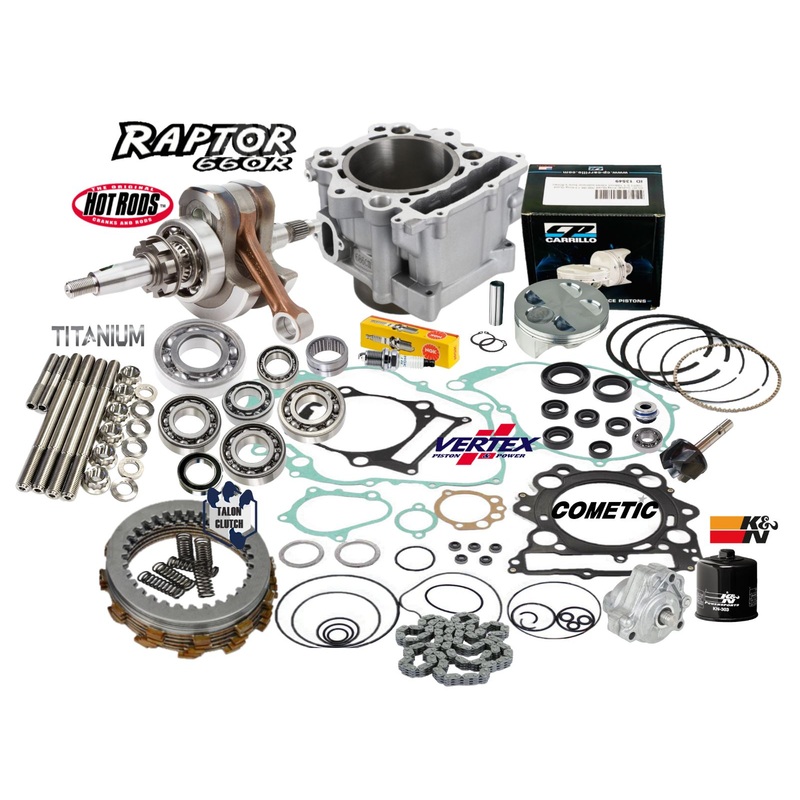 Raptor 660 102mm Big Bore Stroker Crank Rebuild Kit 719 Complete Motor Assembly