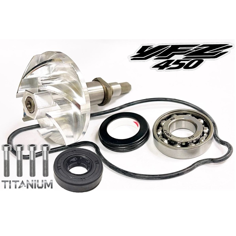 Replace YFZ450 YFZ 450 Water Pump Impeller Billet Gear Shaft Complete Redo Kit