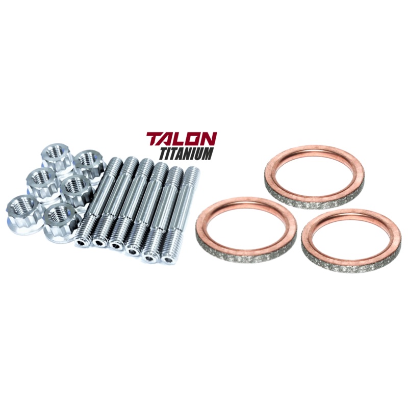 Wildcat XX YXZ 1000R Exhaust Gaskets Studs TITANIUIM Stud 12 Pt Nut Gasket Kit