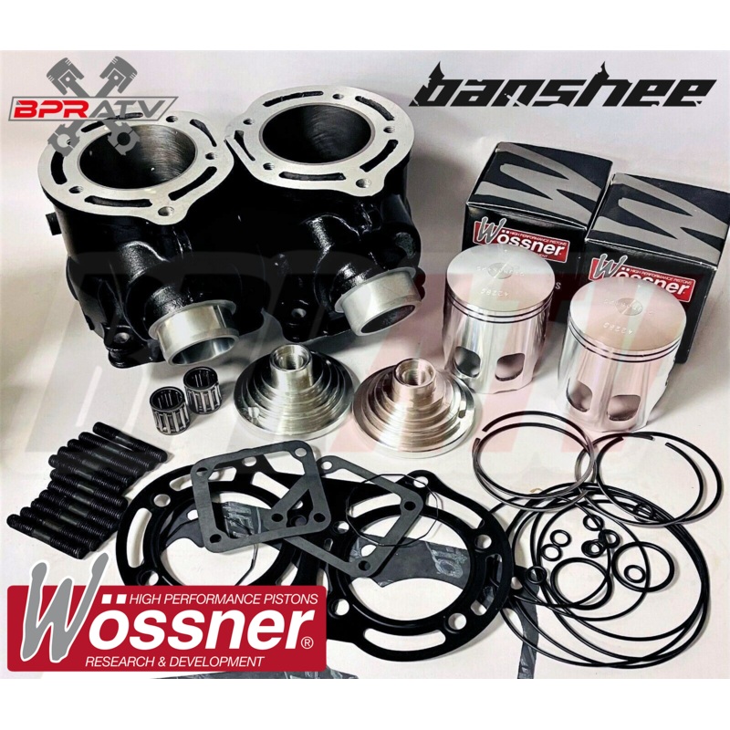 Yamaha Banshee YFZ350 64 mil Stock Cylinders WOSSNER Pistons Top End Rebuild Kit