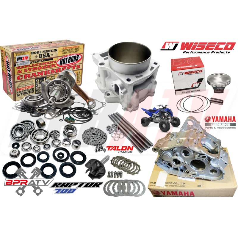 13+ Raptor 700 700R +5mm Stroker Crank Cases Complete 105.5 Big Bore Rebuild Kit