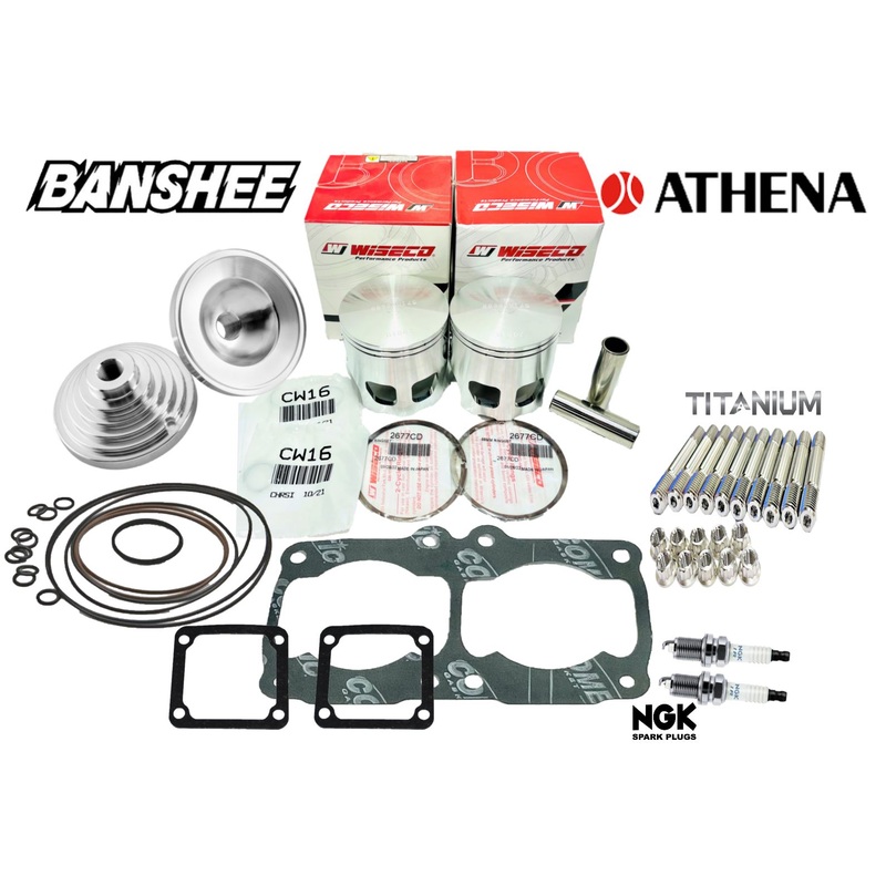 Banshee .040 Wiseco Pistons 513M06500 65.00mm Overbore Piston Top End Rebuild