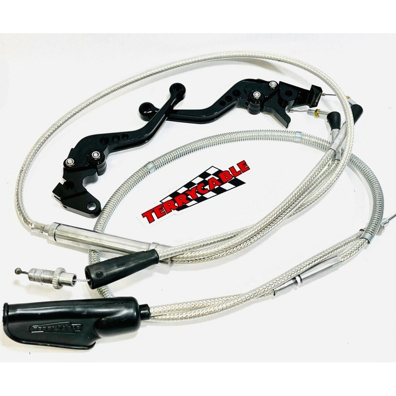 YFZ450R YFZ 450R/X Shorty Lever Clutch Throttle Terrycable Steel Braided Cables
