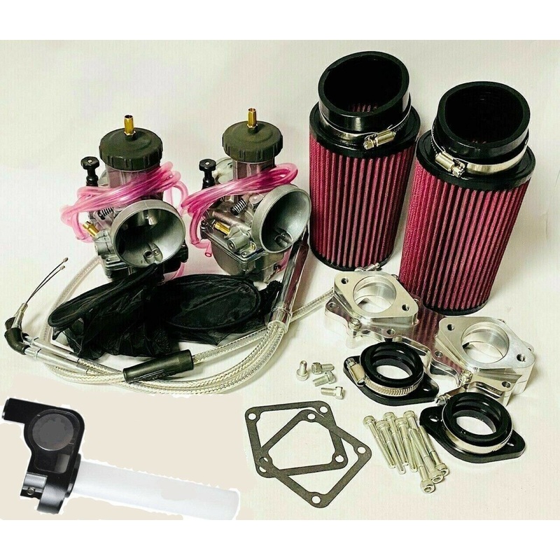 Banshee 35mm 35 Mil Carb Kit PWK Style Knock Off Carbs Twist Cable Complete Kit