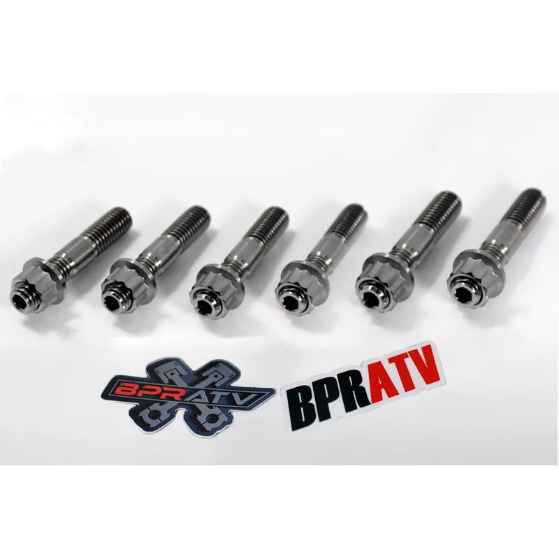 Best RZR Pro XP Turbo S S4 Ti Exhaust Studs Titanium Stud Bolt 12 Point Nuts Kit