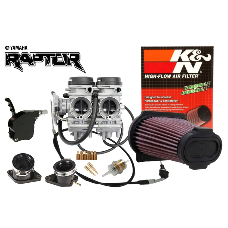 Raptor 660 Carb Kit Complete Stock Carburetor K&N Filter Black Billet Throttle