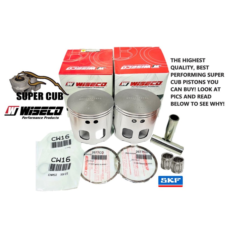 Banshee 553 CUB Super Cub  72mm 14mm Wiseco Pistons Racing Piston Set & Bearings