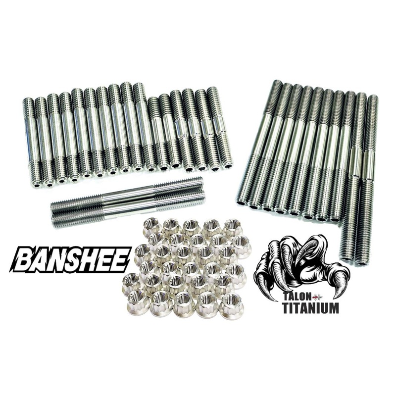 Banshee Complete TITANIUM Stud Kit Ti Crank Cases Cylinder Head Studs Nuts Set