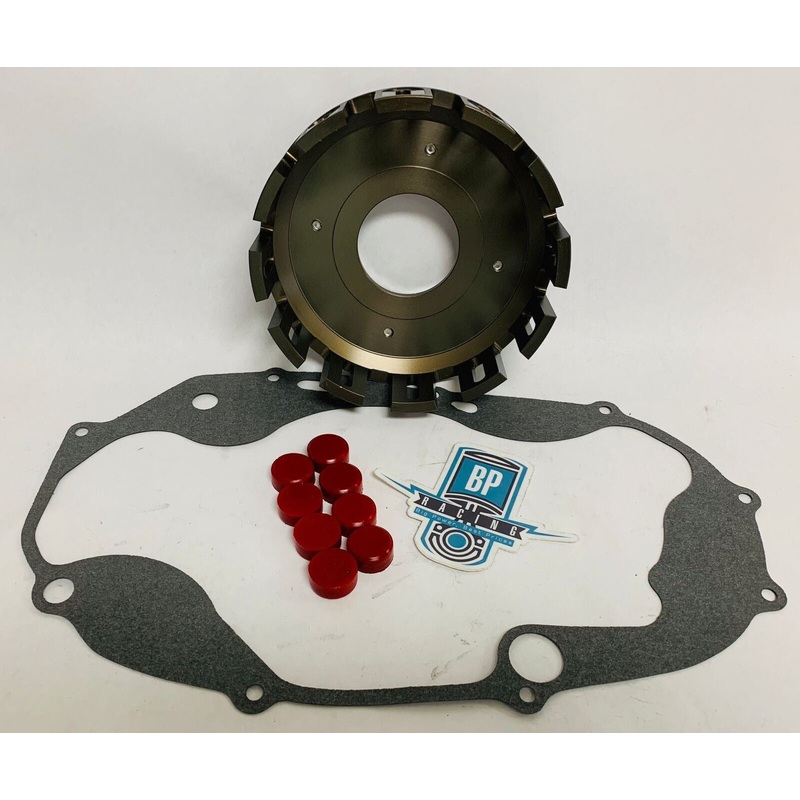 Yamaha Banshee Billet CNC Clutch Basket Red Cushions Bushings Cover Gasket