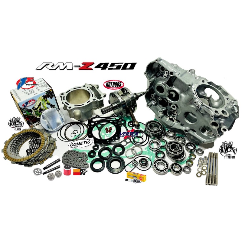 08-12 RMZ450 Cases Rebuild Kit Complete Top Bottom Motor Engine Crankcase Set