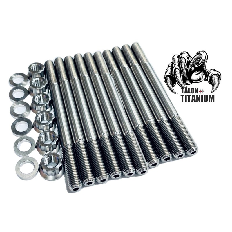 Best 09-14 YZFR1 Cylinder Head Studs TITANIUM Head Stud Bolt 12 Pt Nut Kit Set