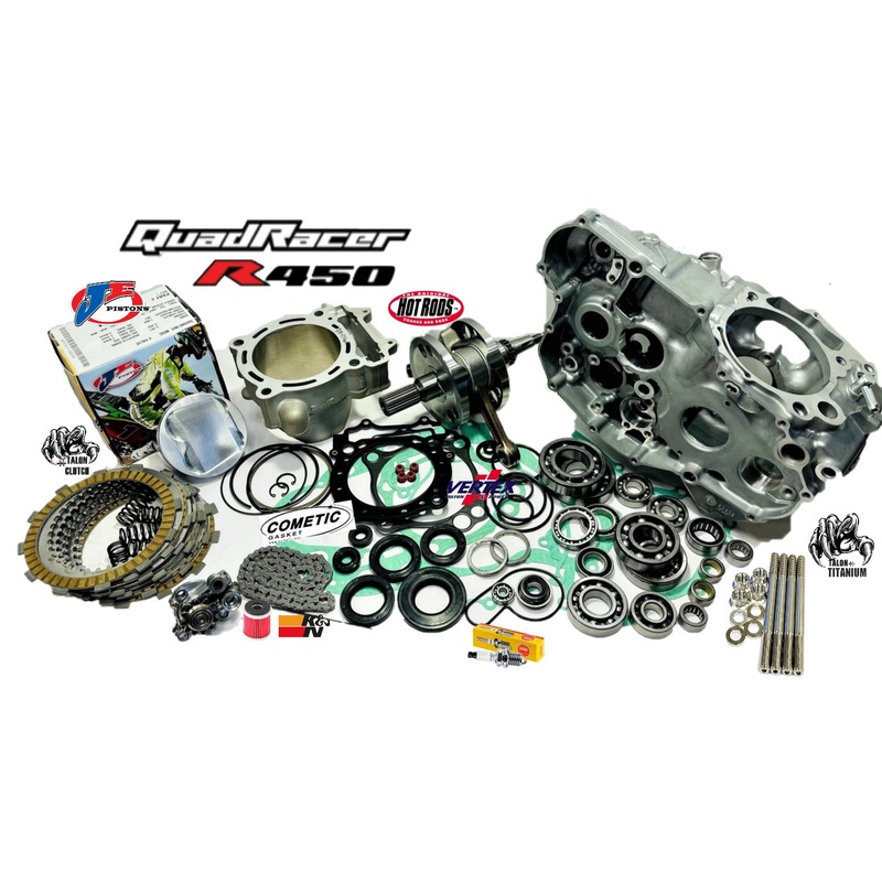 LTR450 100mm Big Bore Stroker Kit Cases 516cc Top Bottom End Rebuild Crankcases