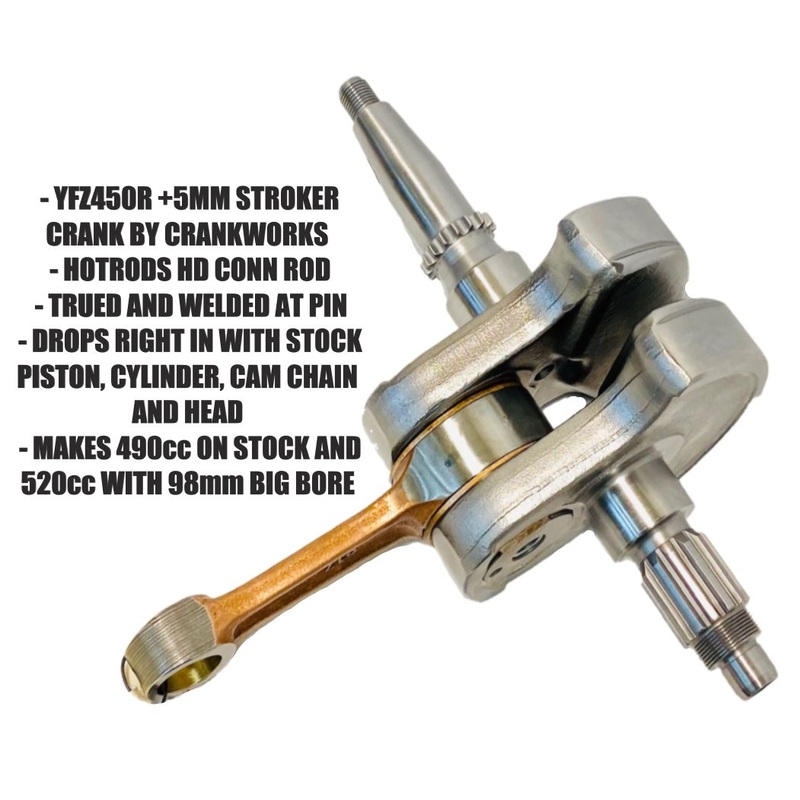YFZ450R YFZ450X Stroker Crank +5 Crankshaft Heavy Duty Crankworks Drop In 5mm