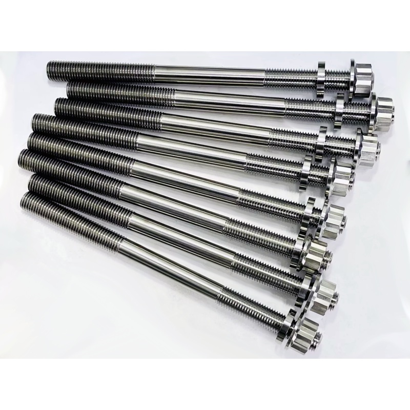 YZFR6 YZF R6 Ti Cylinder Head Studs TITANIUM Head Stud Bolt 12 Pt Nut Kit Set