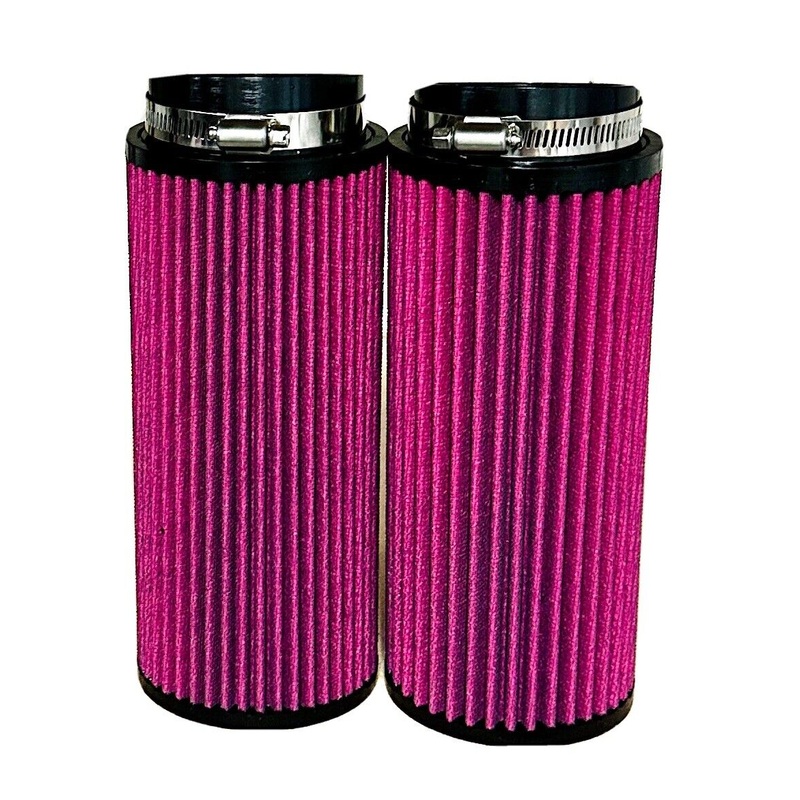 Banshee 8 Inch Air Filters Keihin PWK Mikuni KN Style 8 Long Red Filter Pair Set
