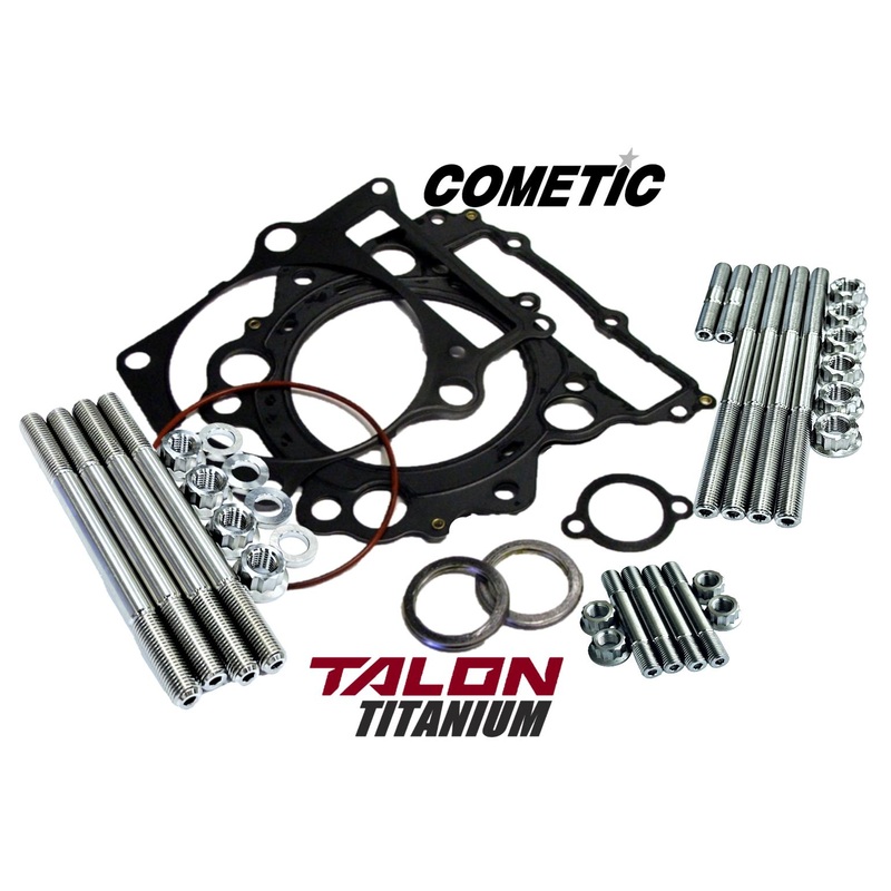 Rhino 660 Cylinder Head Exhaust Studs TITANIUM Stud Bolt Cometic Gaskets Kit Set