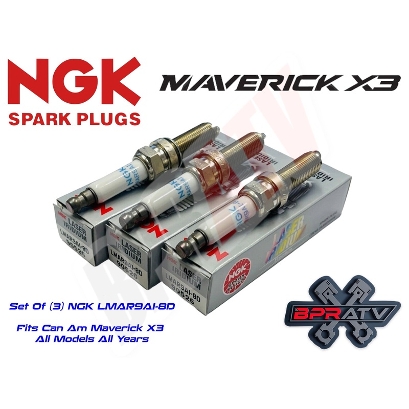 Set Of 3 NGK Iridium Spark Plugs LMAR9AI-8D Can Am Maverick X3 X-3 Head Fix Kit