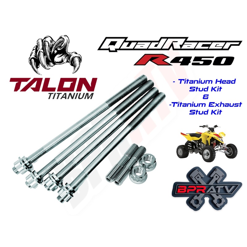 Suzuki LTR450 LTR 450  Talon Titanium Cylinder Head & Ti Exhaust Studs Kit