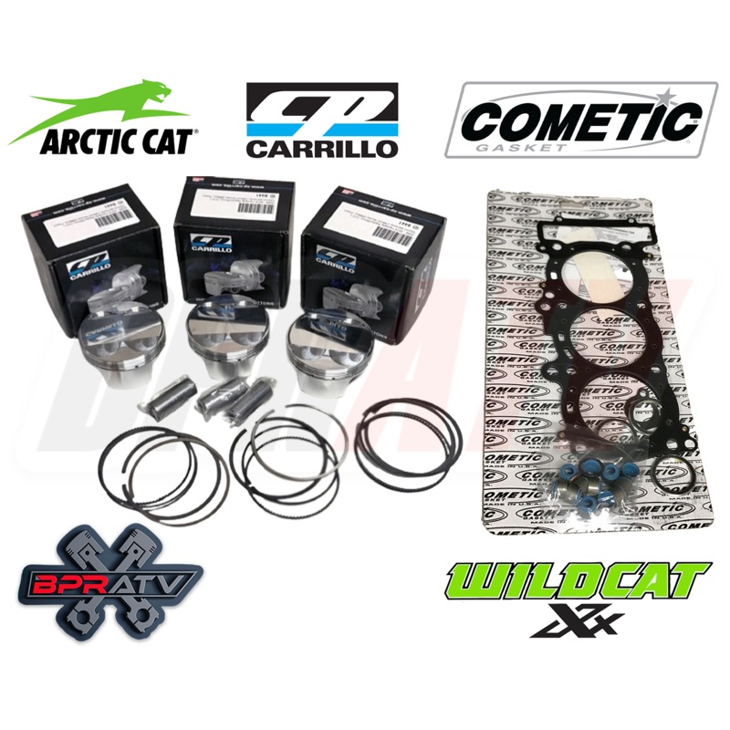 Arctic Cat Wildcat XX OEM Bore 80mm 10.5:1 TURBO CP Pistons 3 Cometic Gasket Kit