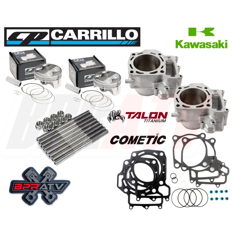 05-11 Brute Force 750 85mm Cylinders CP Pistons Cometic Ti Studs Top End Rebuild