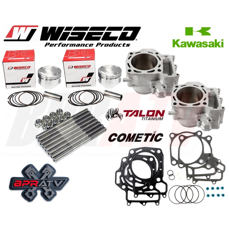 05-11 Brute Force 750 85mm Cylinders Wiseco Piston Cometic Studs Top End Rebuild