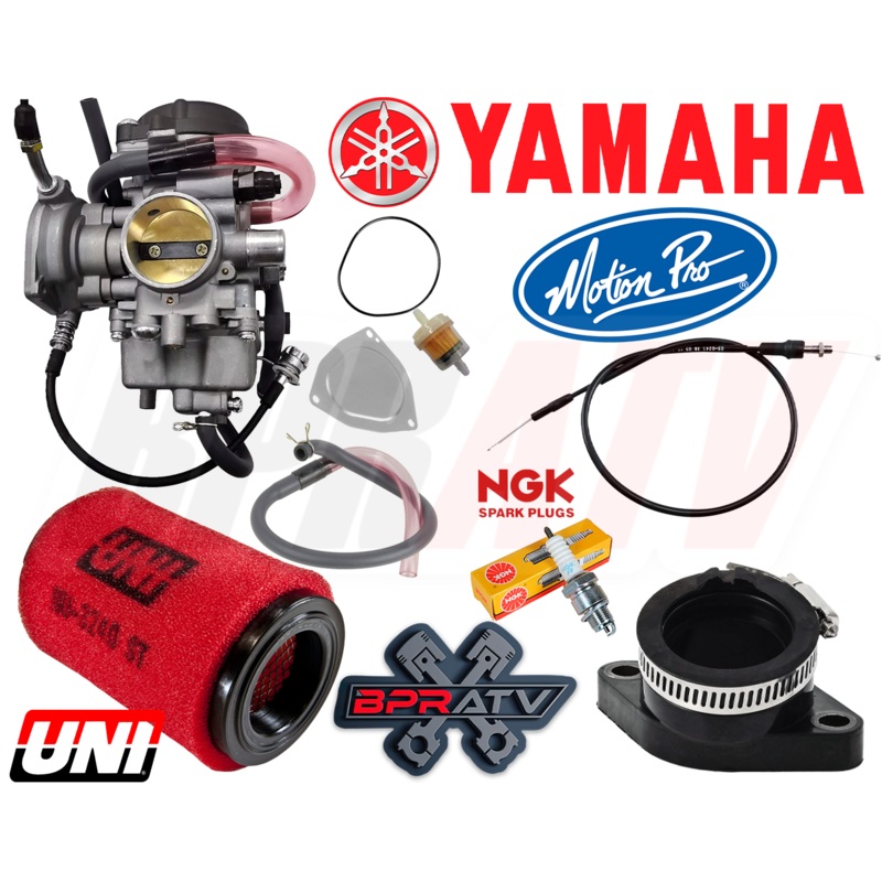 07-14 Yamaha Grizzly 350 YFM 350 Carb Intake Boot UNI Filter NGK Plug Pro Cable