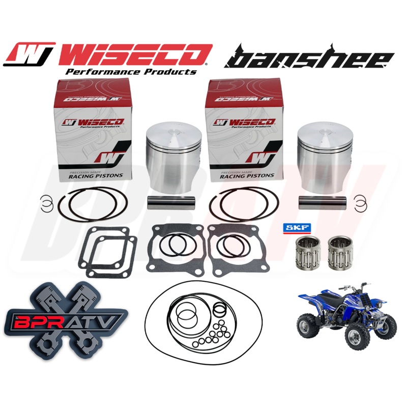 Banshee 350 64mm Stock Bore Wiseco Pistons Bearings Cool Head O-Ring Gasket Kit