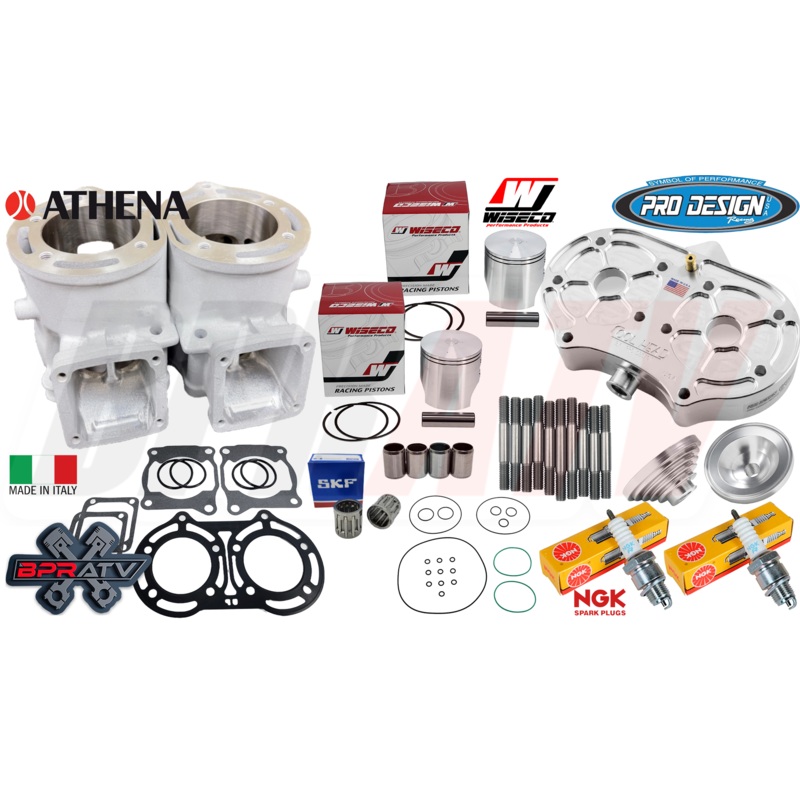 Banshee Athena 400cc 68 Big Bore Cylinders WISECO Pistons Pro Design Head Domes