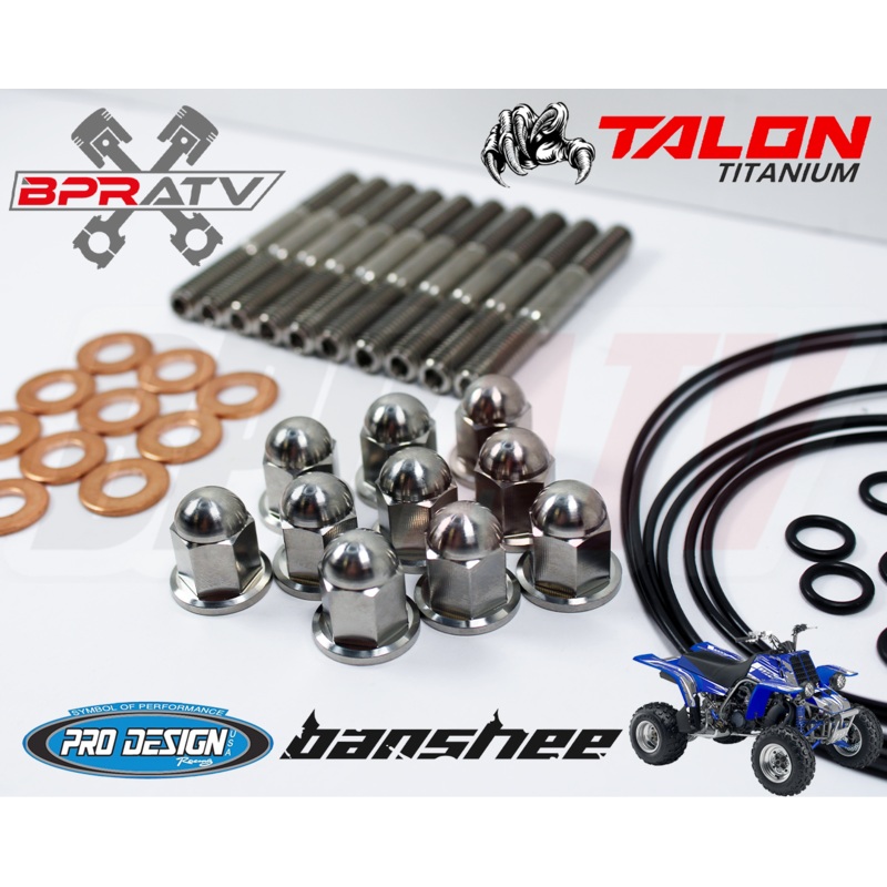 Banshee YFZ 350 BPR TITANIUM Pro Design Cool Head Stud Kit Nuts O-Rings Gaskets