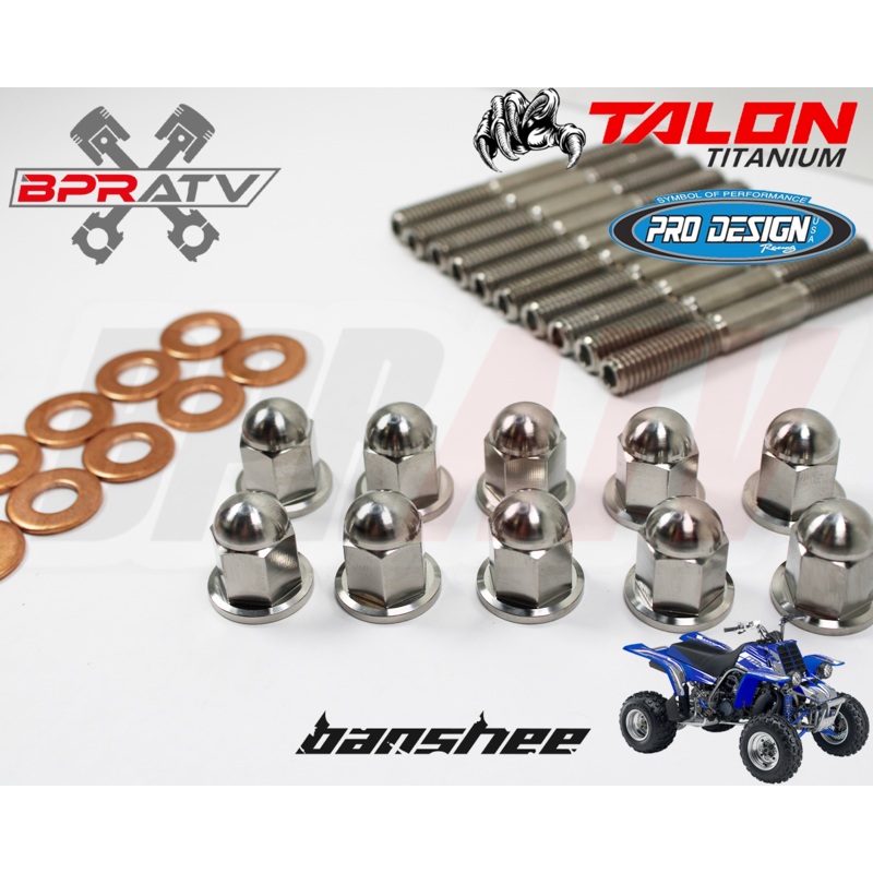Banshee YFZ 350  TITANIUM Pro Design Cool Head Stud Kit Ti ACORN Nuts Set