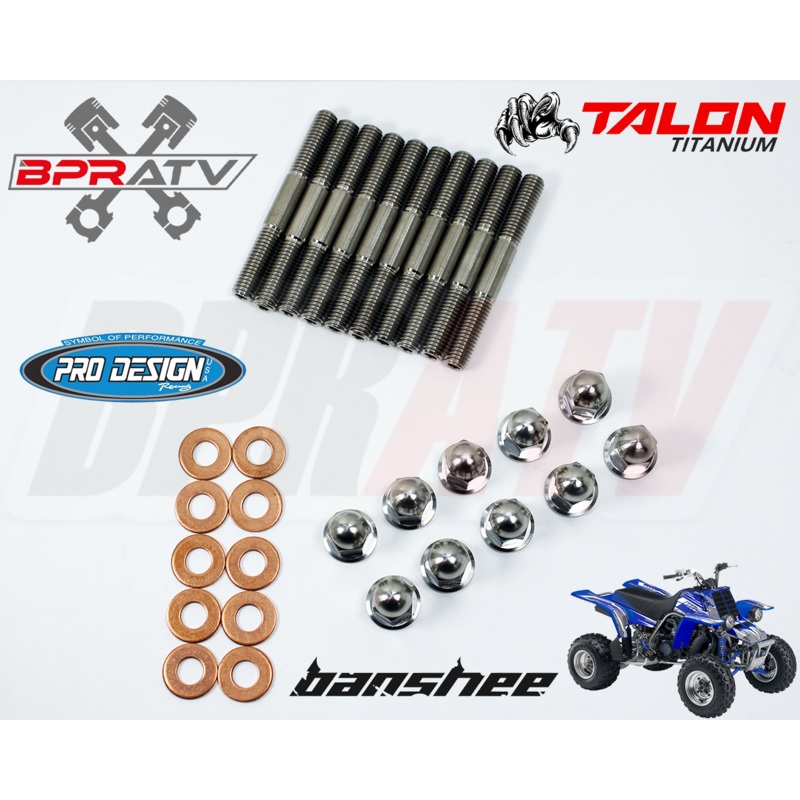Best Yamaha Banshee 350 TITANIUM Pro Design Cool Head Stud Kit Ti ACORN Nuts Set