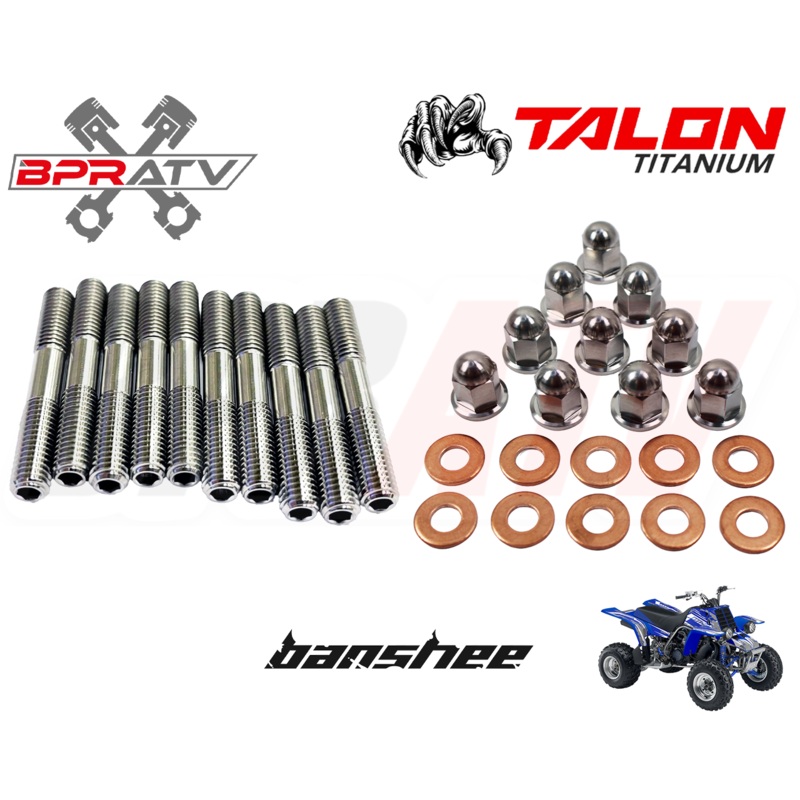 Best Yamaha Banshee YFZ 350 TITANIUM Cylinder Head Bolts Upgrade ACORN Nuts Set