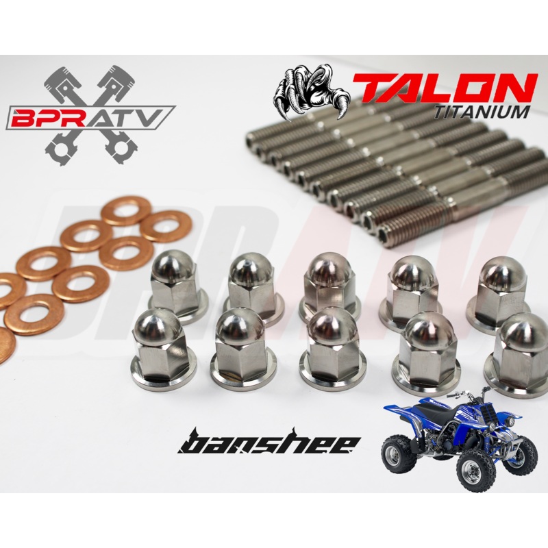 Best Yamaha Banshee YFZ 350 TITANIUM OEM Cylinder Head Stud Kit ACORN Nuts Set