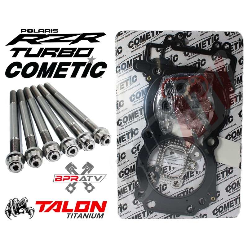 RZR XP XPT TURBO OEM Bore Cometic Top End Gasket TITANIUM Cylinder Head Stud Kit
