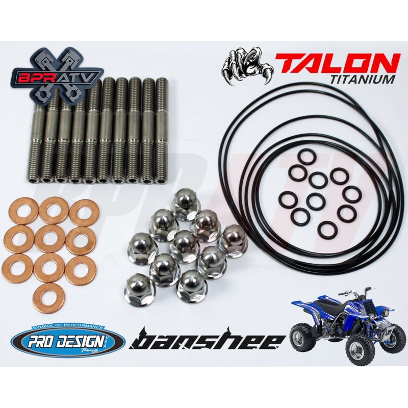 Yamaha Banshee 350 Pro Design Cool Head TITANIUM Stud Kit Nuts O-Rings Gaskets