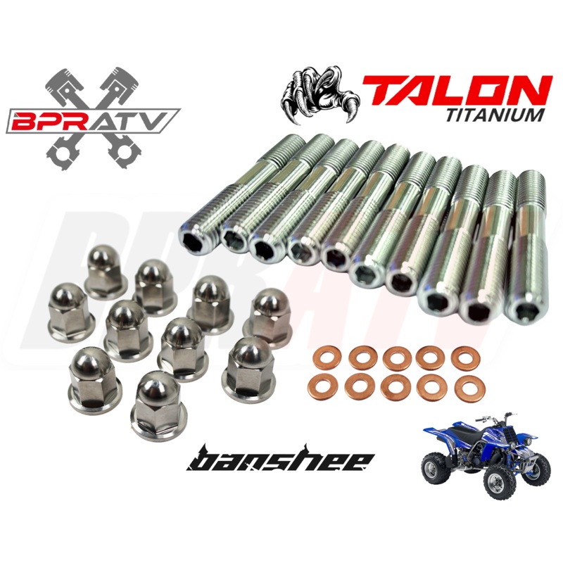 Yamaha Banshee 350  TITANIUM Cylinder Head Studs Stud Kit & Ti ACORN Nuts