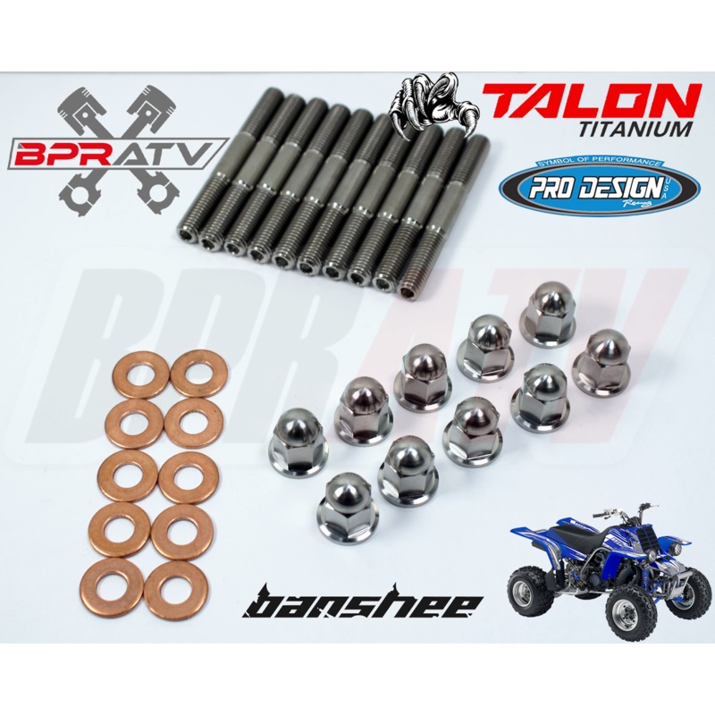 Yamaha Banshee 350  TITANIUM Pro Design Cool Head Stud Kit & Ti ACORN Nuts